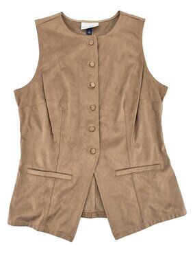 Universal Thread Faux Suede Vest Womens M Soft Chamois Western Rodeo Tie Back